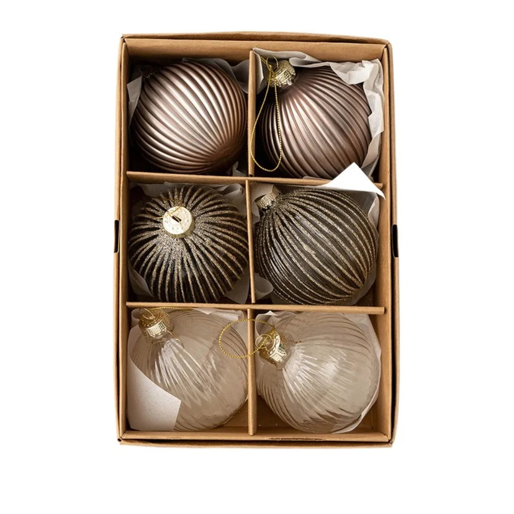 GlassCraft Weihnachtskugeln Delikat Gemalt - 6er Set Durchmesser 6 cm