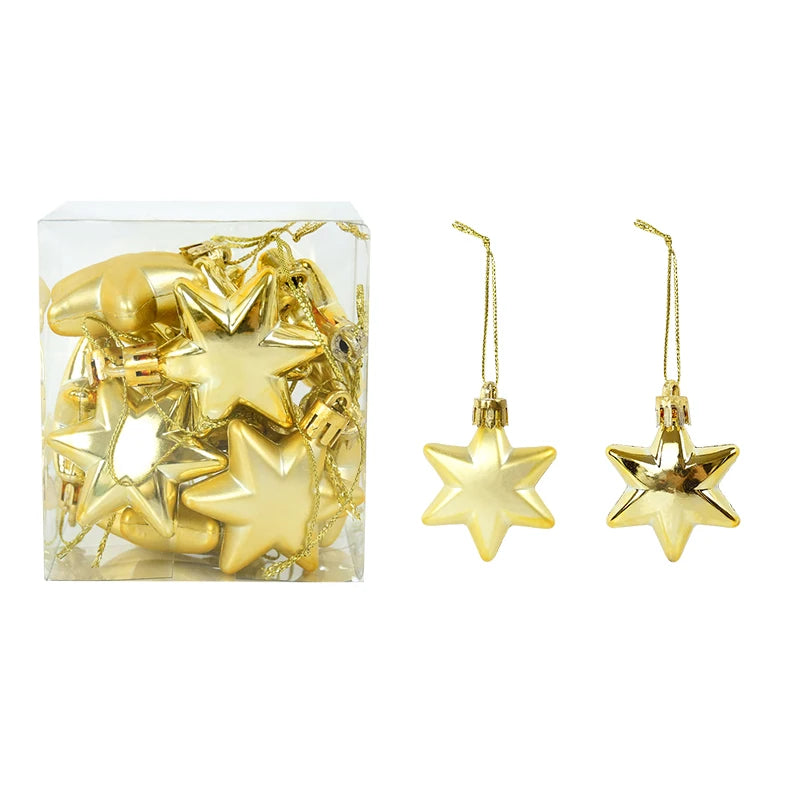 Choice Weihnachtskugeln Stern Gold - Kapazität 12 Stück Größe Ca.4 cm