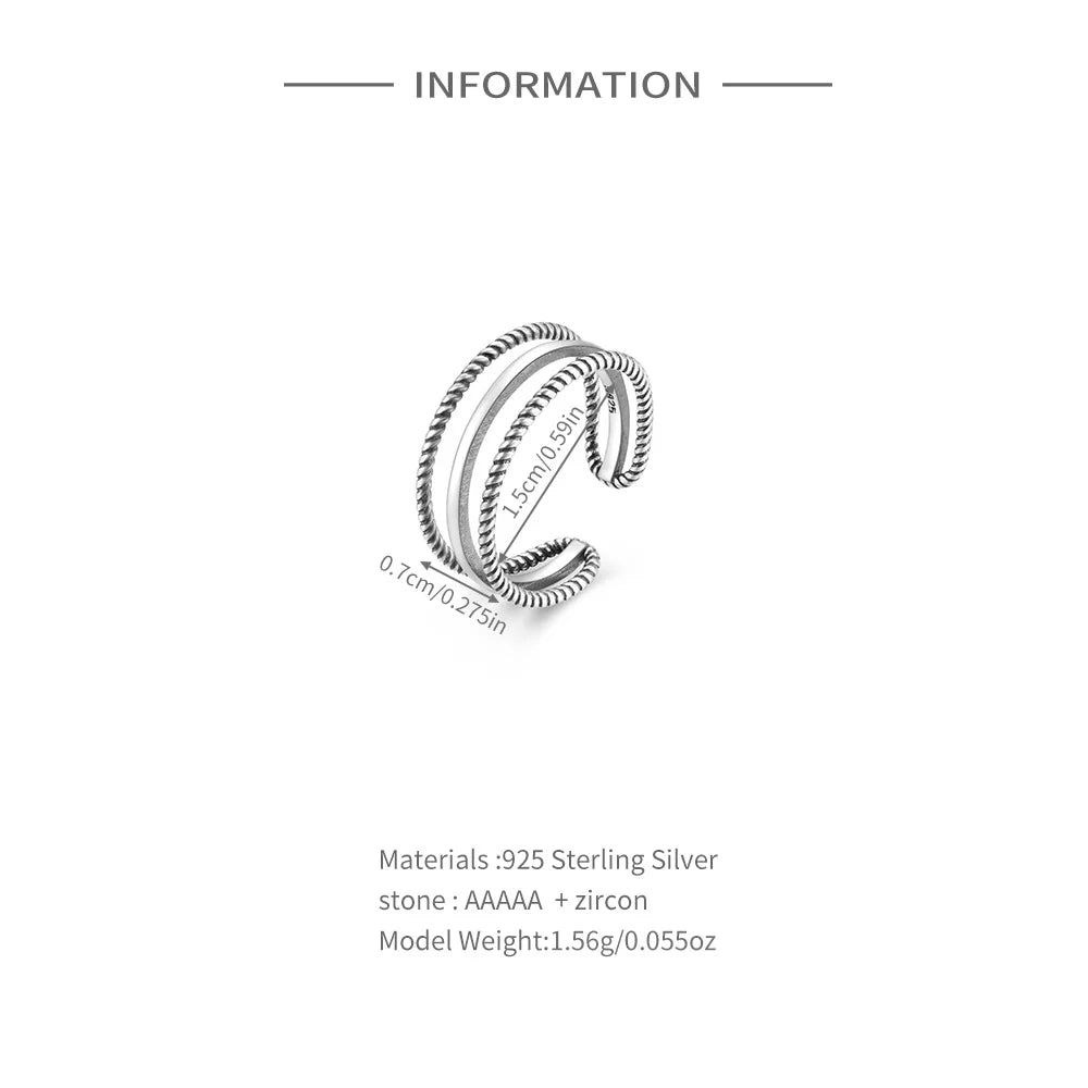 925 Silber Zeh Ring Verstellbar - Sterling 1.7g Zirkonia