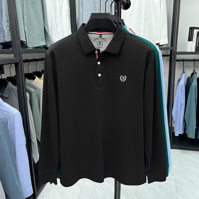 Tricou cu mânecă lungă și brodat Eleganza Polo - Mărimea M, amestec de bumbac