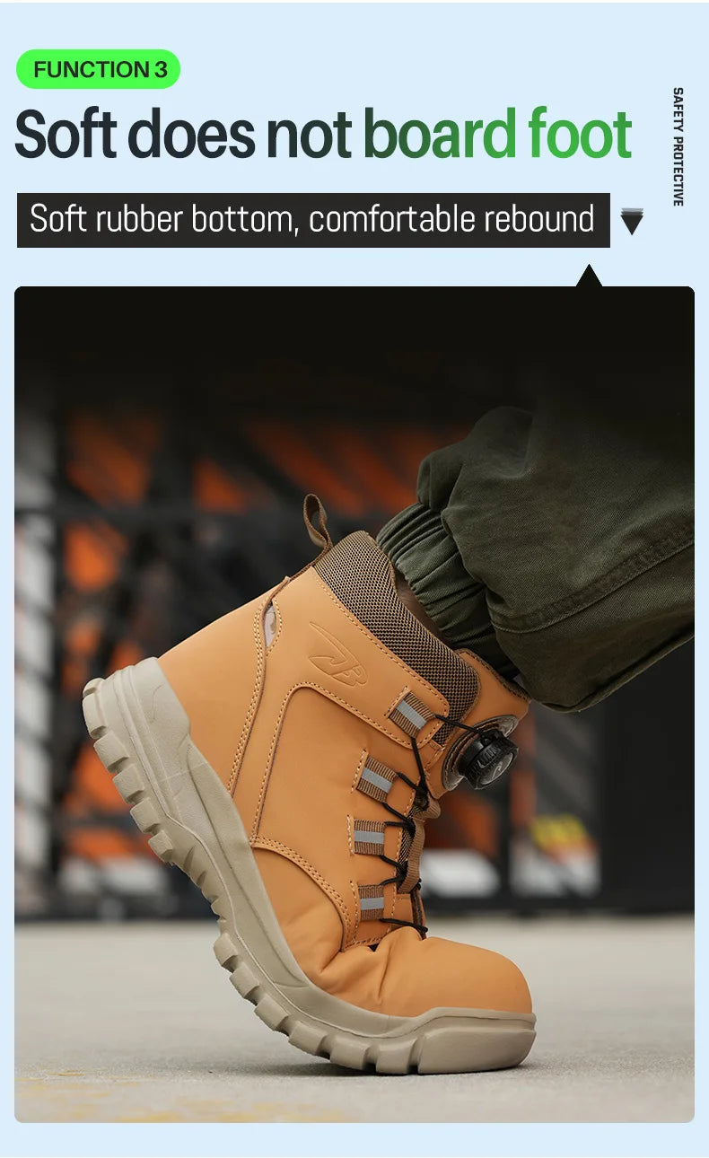 Încălțăminte de siguranță cu închidere cu nasturi la alegere - impermeabilă, vârf din oțel, mărimea EU 42