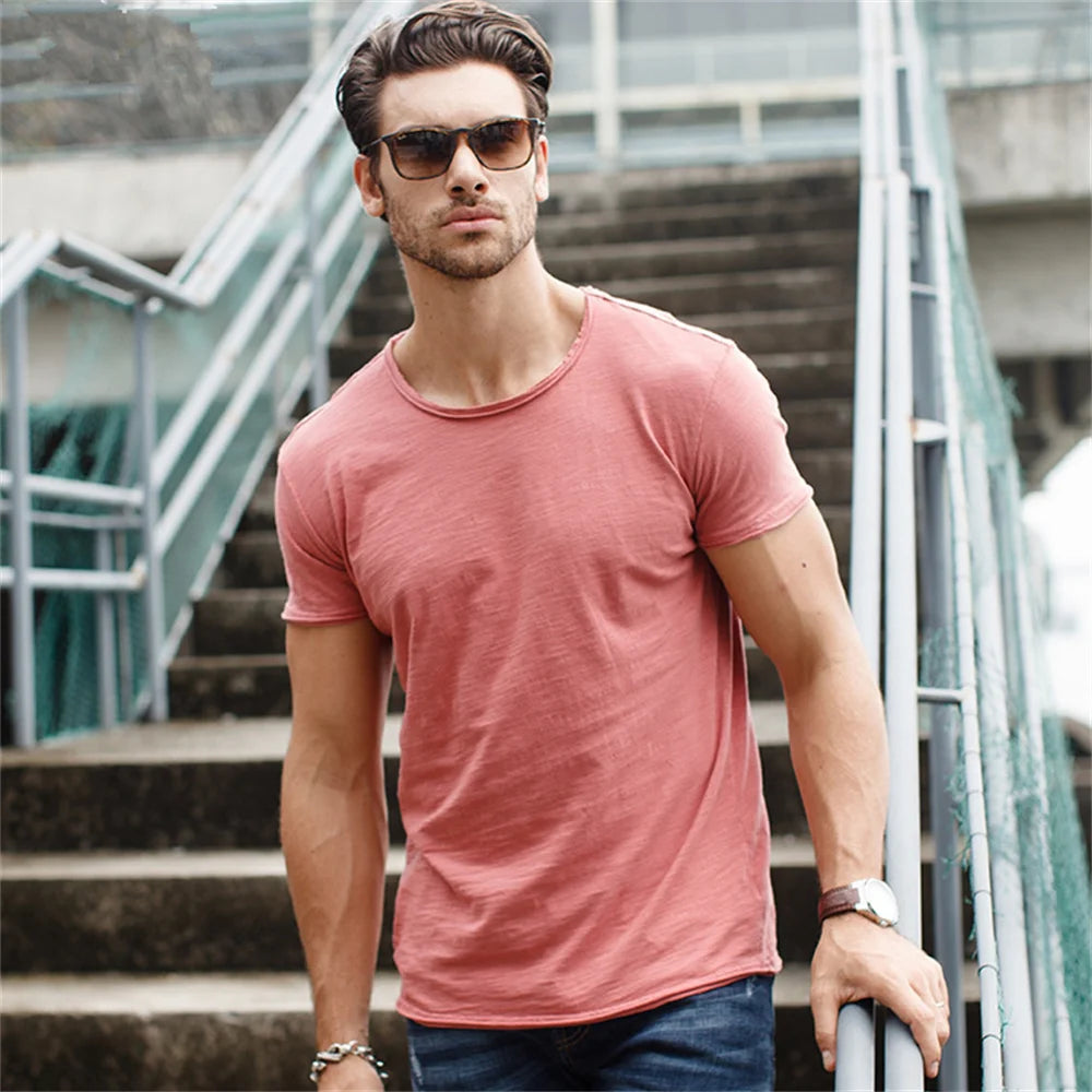 AIOPESON T-Shirt Casual Leicht - 100% Baumwolle Kurzarm