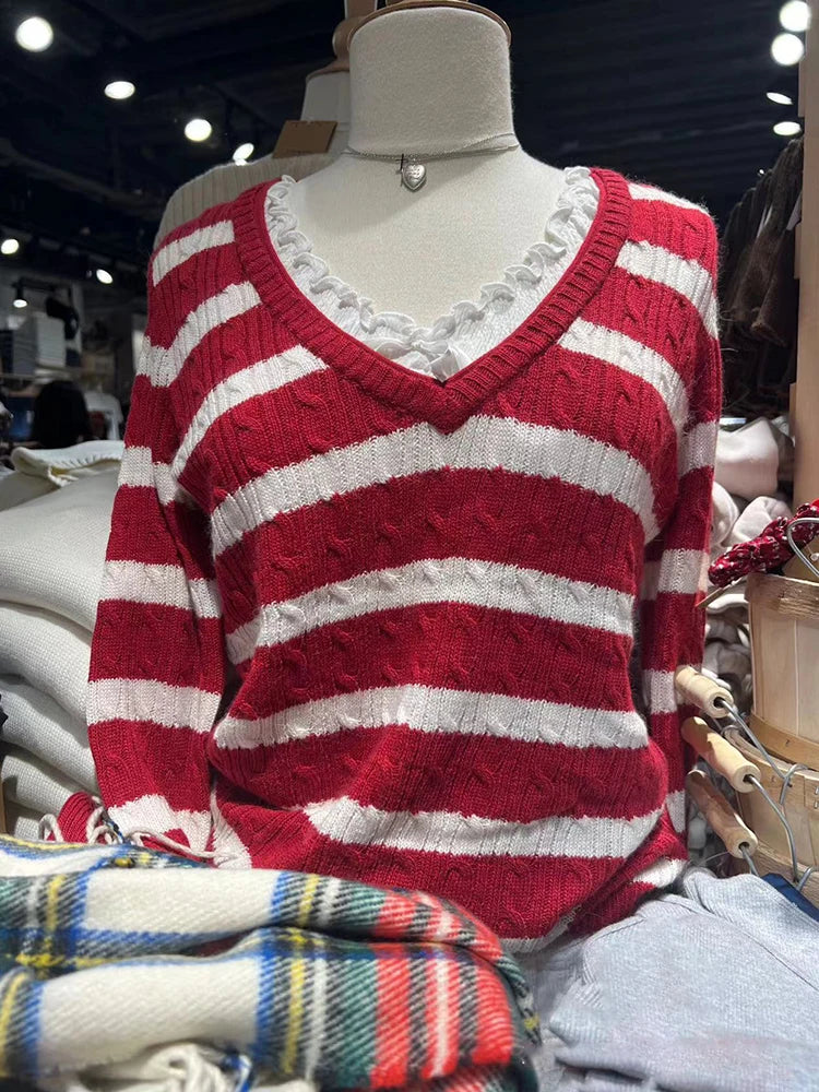 CN Guangdong V-Neck Strickpullover - Baumwollmix Größe M