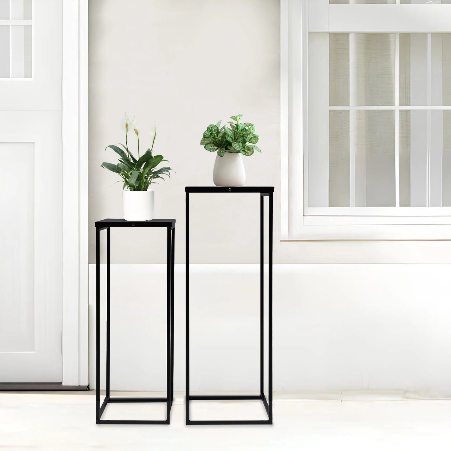 Bymaocar Pflanzenständer-Set 70/60 cm Metall Tragfähigkeit 4-5 kg