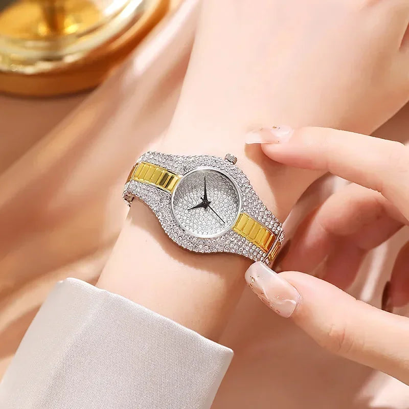 Neu Luxus Marke Strass Diamanten 2025 - Frauen Uhren Quarz Armband Dress Bangle Uhr - Damen Armbanduhren Uhr Reloj Mujer