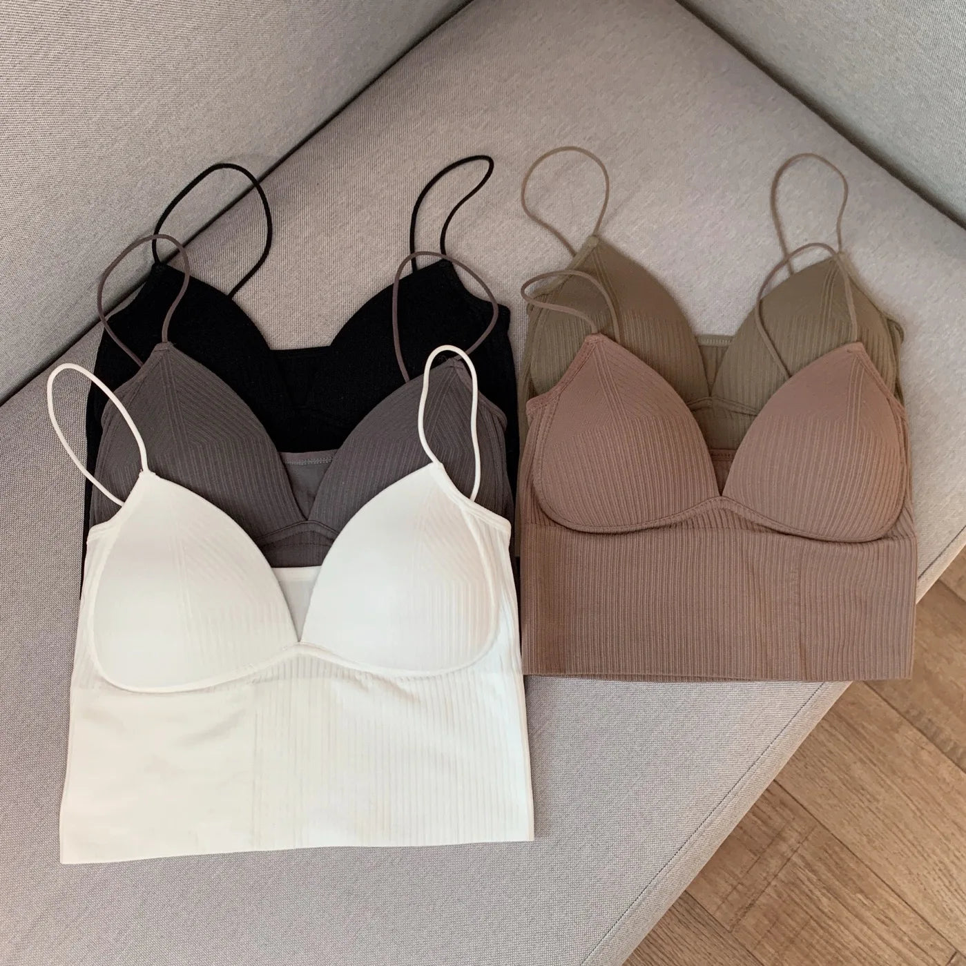 Women Tops Sexy Solid Crop Top Tank Tops Sleeveless Slim Camis With Bra Basic Underwear Tops Women