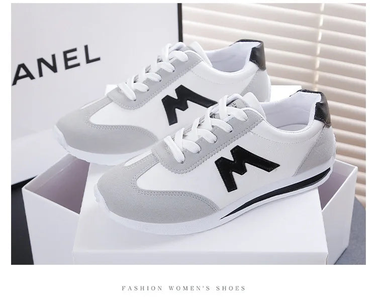 Zapatos Mujer  2024 Women's Round Head Sports Shoes Breathable Cross Lace-up Casual Sports Small White Shoes Tennis Sneakers