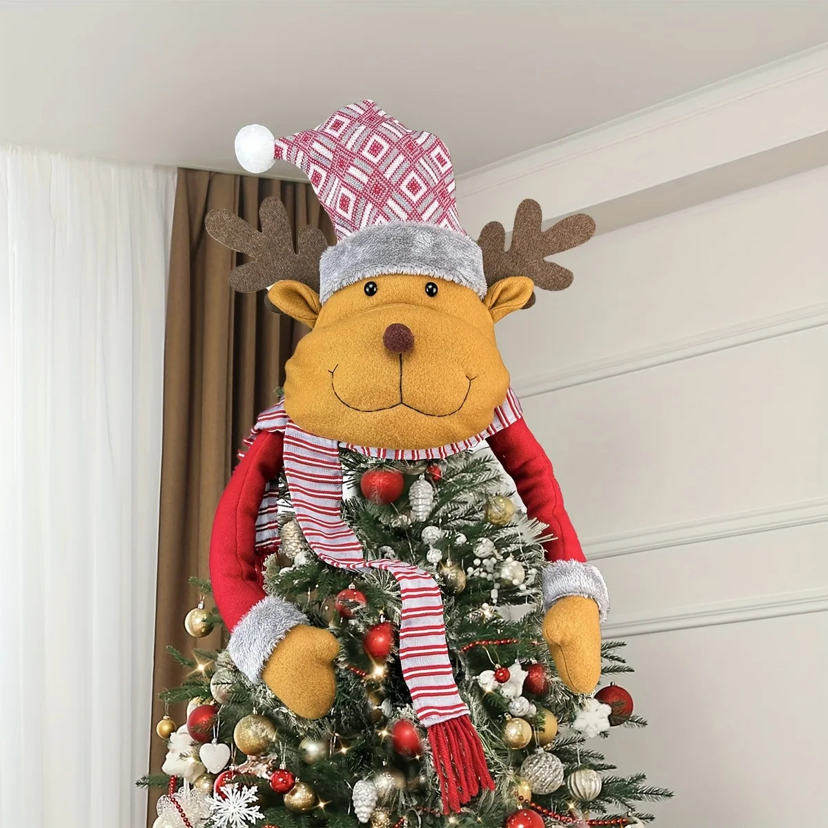 Choice Schneemann Baumtopper - Größe 25 cm, Polyester, Ohne Strom