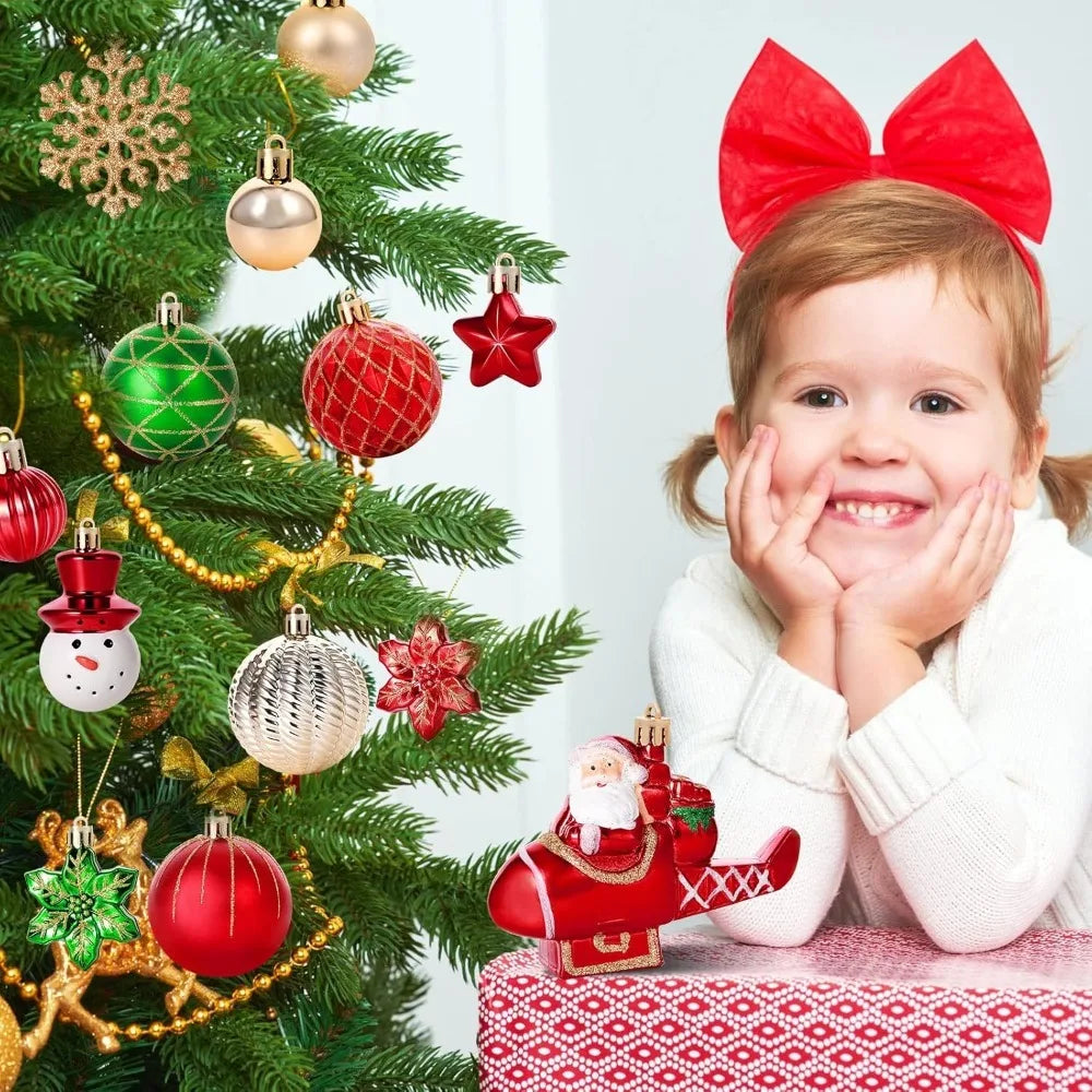 Choice GQ498 Weihnachtskugel Set - 36 Stk, Durchmesser 3-6 cm