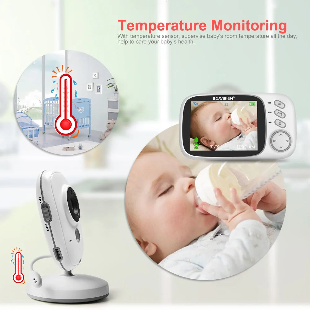 VB603 Video Baby Monitor 2.4G Drahtlos Mit 3.2 Zoll LCD 2 Weg Audio Sprechen Nachtsicht Überwachung Sicherheit Kamera Babysitter