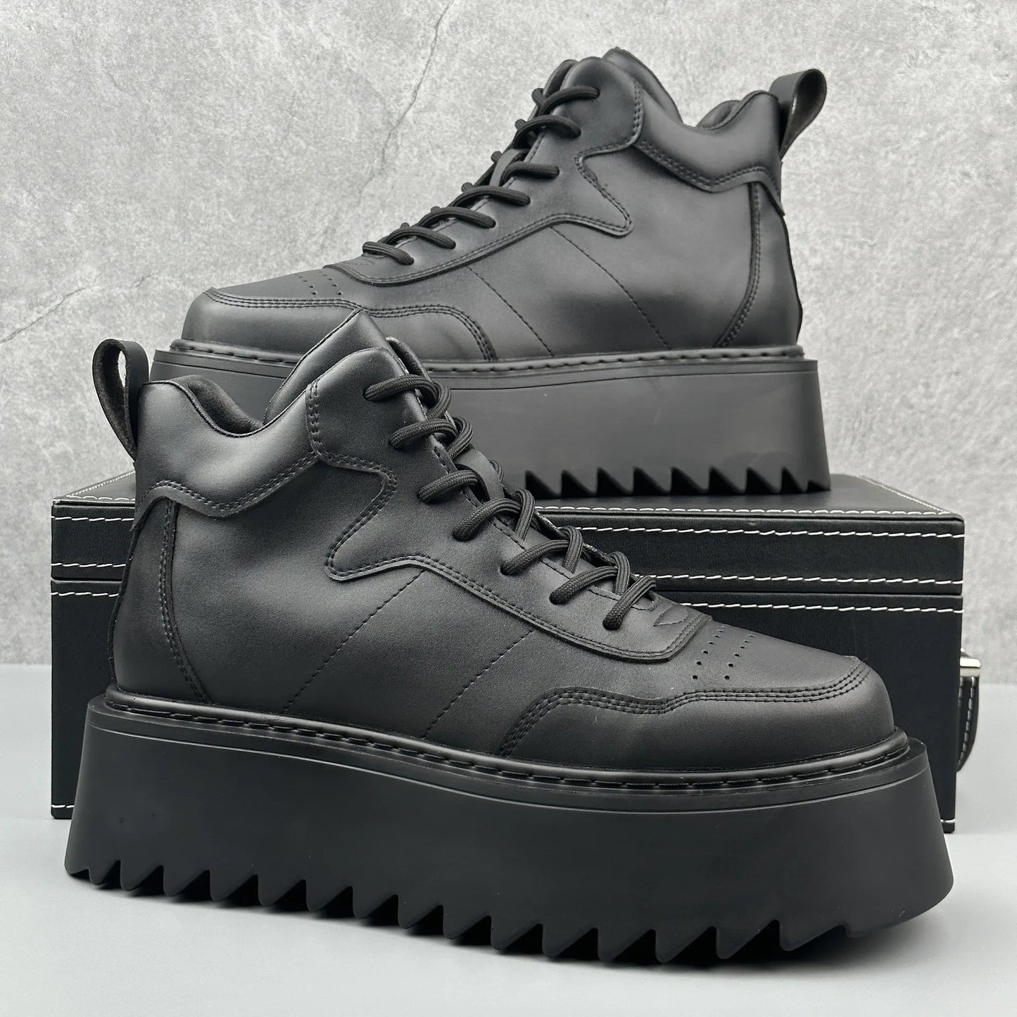 Nova Runner High Top Leder Komfort- Plateau 3cm Größe 42-46