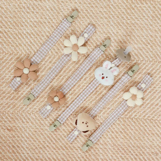 Baby Pacifier Clip Cute Bear Pacifier Chain Baby Pacifier Handheld Tooth Toy For Boys And Girls Enlightening Toy Pacifier Chain