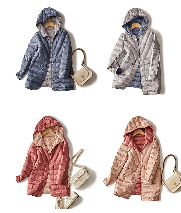 Janveny Ultralight Down Mantel - Gr M Kapuze Doppelseitig