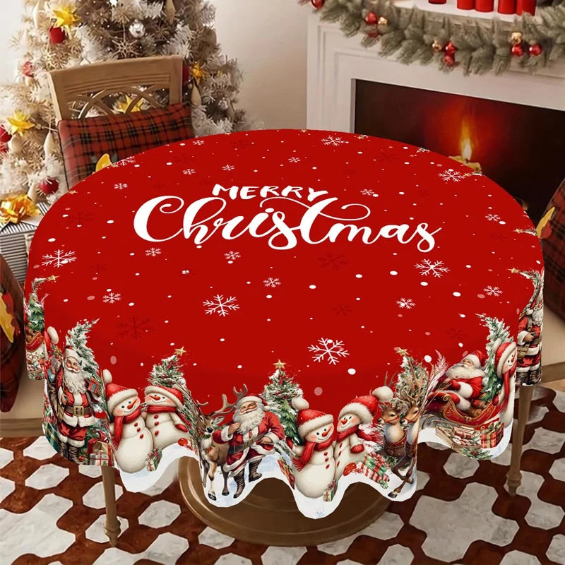 Christmas Tablecloth Christmas Decorations for Home 2025 Xmas Gifts Navidad New Year Winter Holiday Kitchen Dining Table Cover