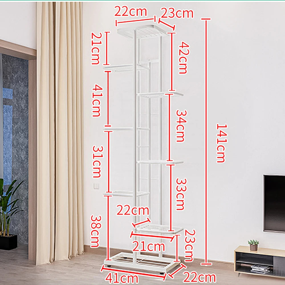 GreenHome Pflanzenständer 8-stufig Innen Außen 9 Töpfe