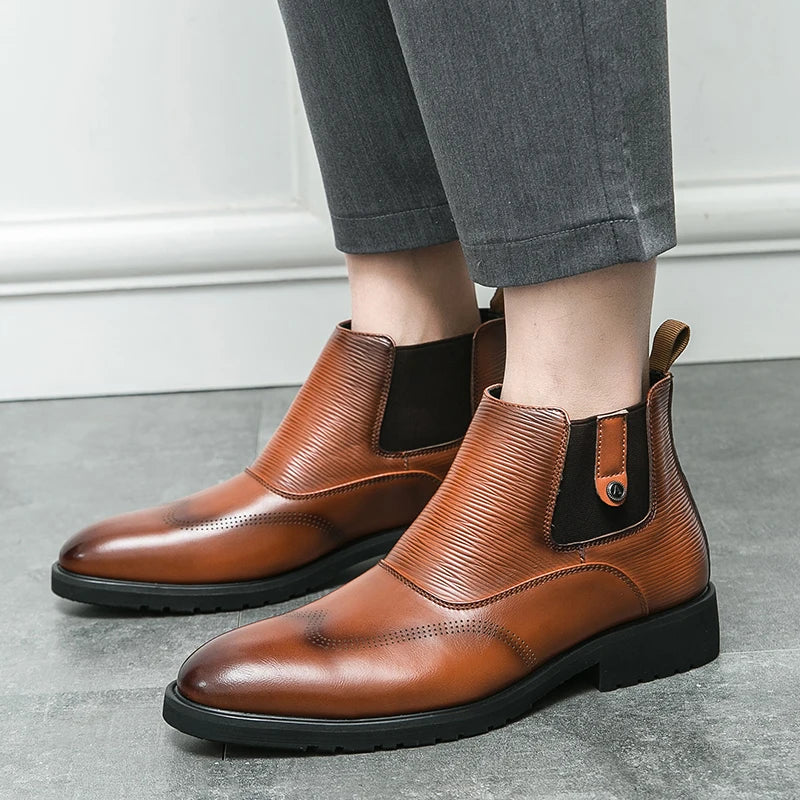 Golden Sapling Chelsea Boots Slip On - Knöchelhoch, EU Größe 42, Flacher Absatz Bequem