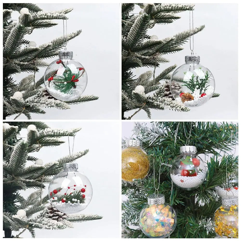 SnowBall Schneemannkugeln Transparent - 12er Set, Glaskugeln