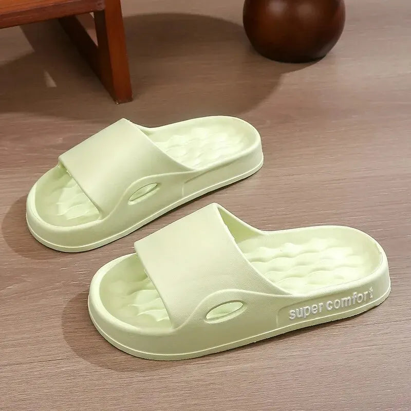 Dick Plattform Hausschuhe für Frauen Heim Weich Sohle Kissen Slides Sandalen Frau Sommer Strand Rutschfest Flip Flops Badezimmer Hausschuhe