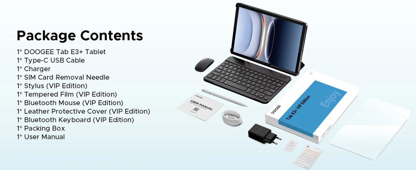 DOOGEE Tab E3 Gemini AI - 12 Zoll Display, 8800mAh Akku, Helio G100