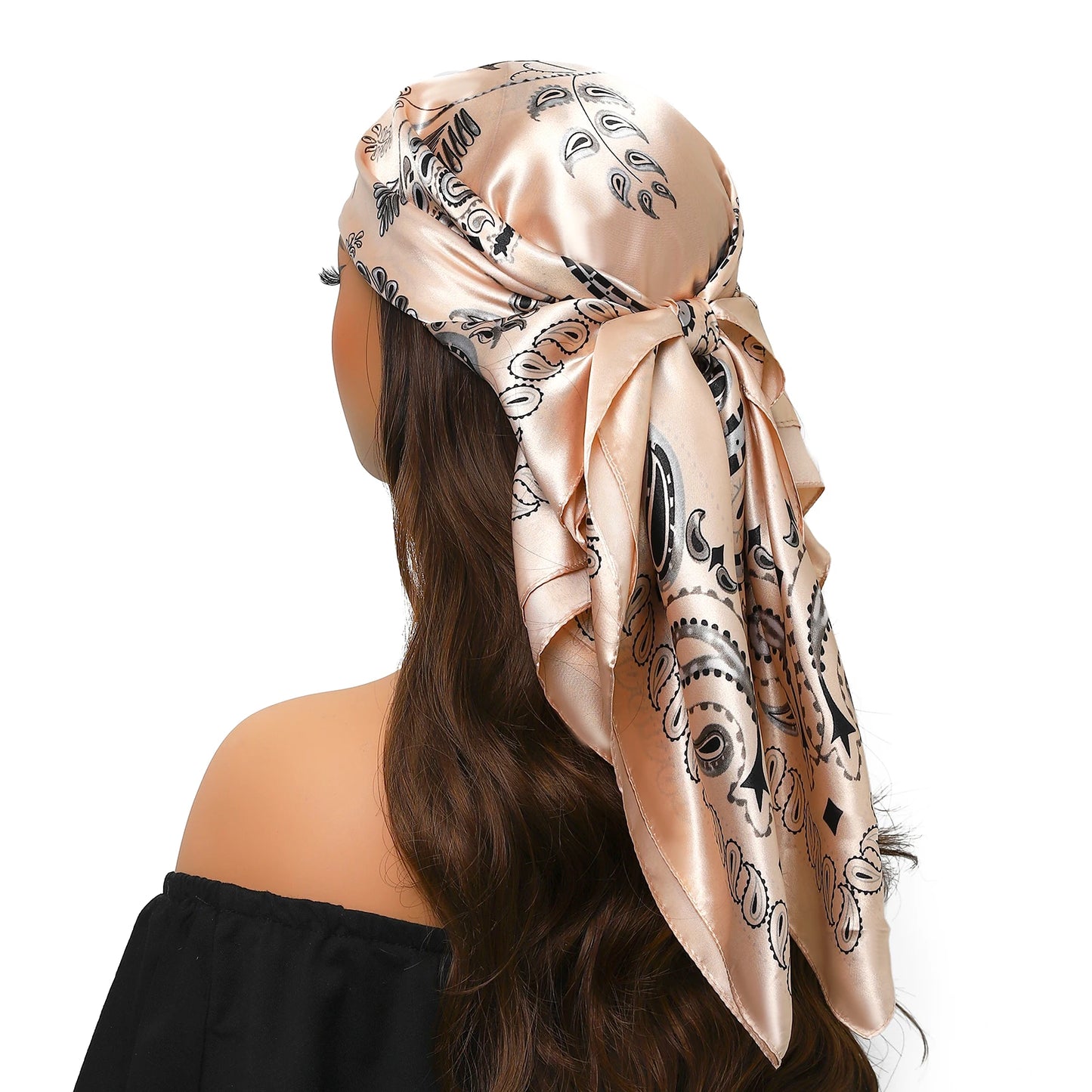 Kopf Foulard Seidenglanz - 90x90 cm Polyester weich