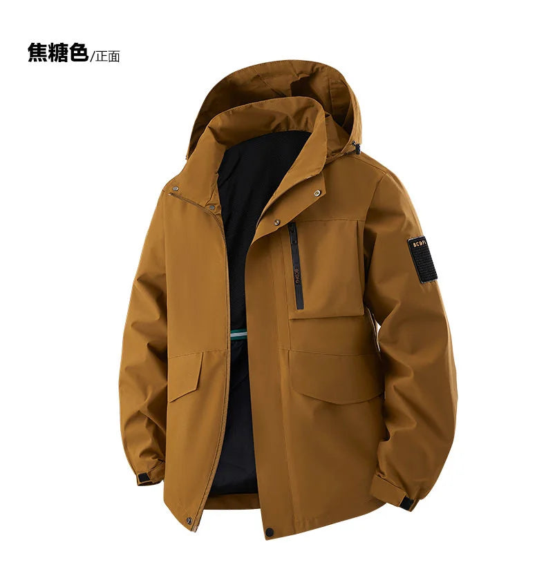 OutdoorPro Jacke wasserdicht - 8XL Kapuze PES winddicht