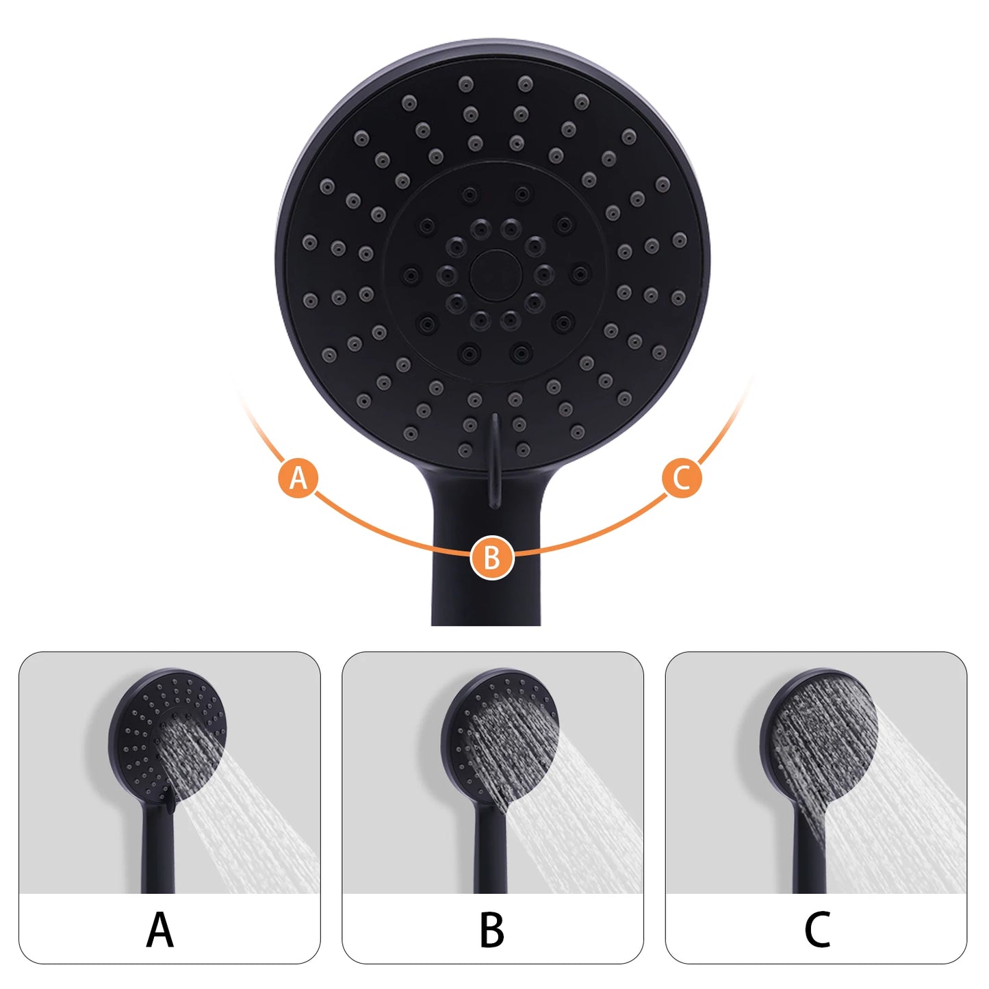 NONE Thermostatisches Handbrause-Set 3 Modi Wandmontage 38°C-Regelung