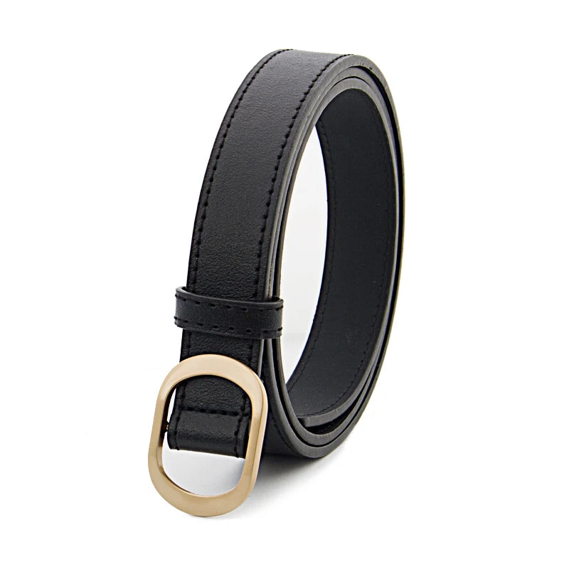 Five Colors Women's Belt Is Used For Jeans Waist Artificial Is  For Dresses Fashionable Gold Buttoned Pants