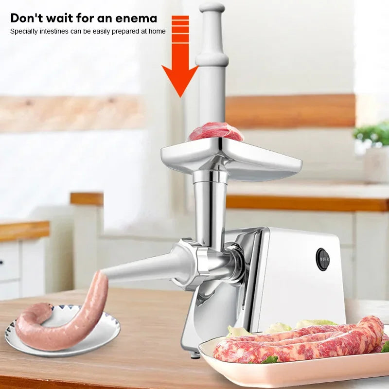 BALASHOV Elektrischer Fleischwolf - Wurstmaschine mit 3 Mahlscheiben Food Pusher Fleisch Mincer für Küche