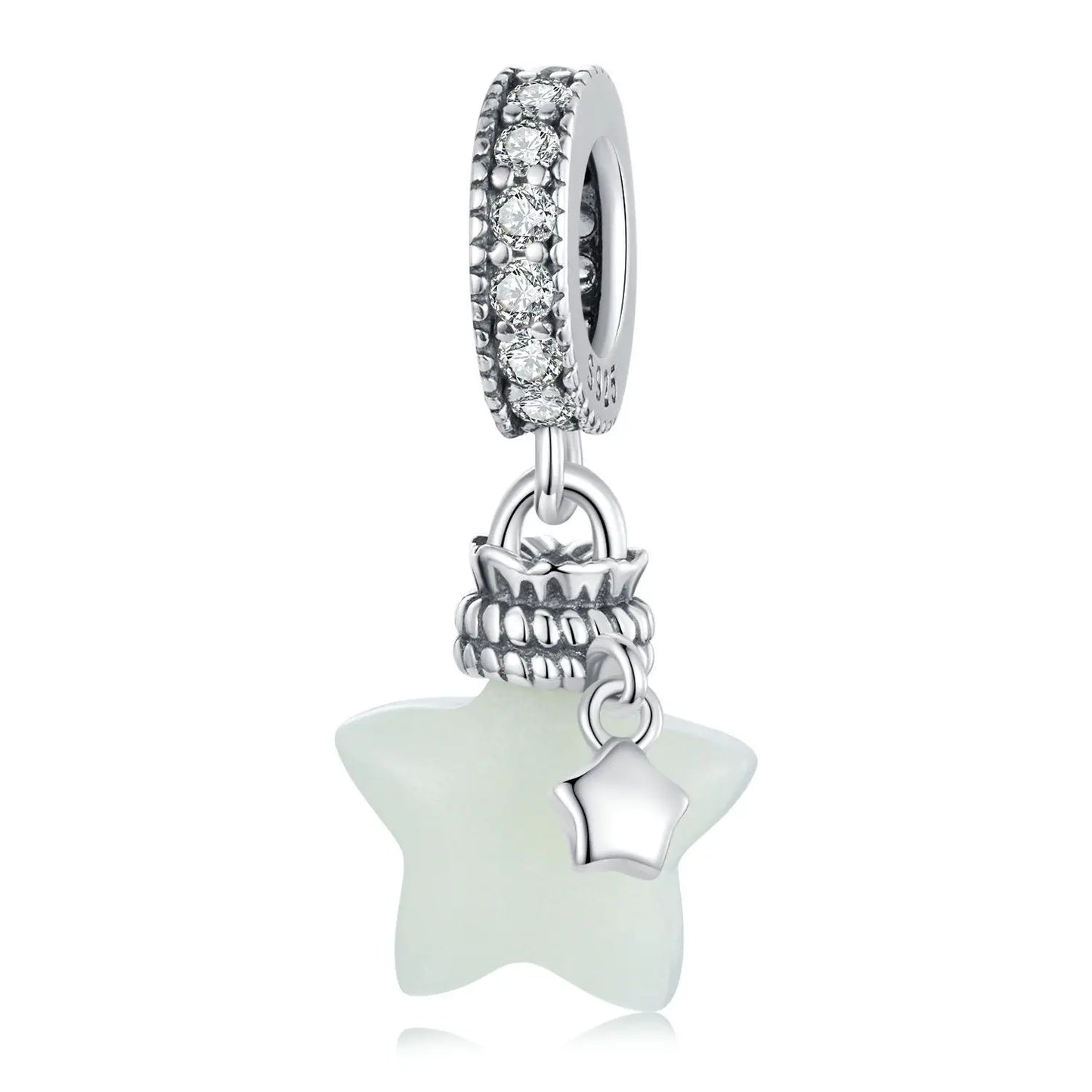 WOSTU 925 Sterling Silber Anhänger 2025: Frauen Junge Mädchen Haustier Kamera Biene AAA Cubic Zirkonia - Kaffee Marienkäfer Perlen DIY Original Armband 1.9g