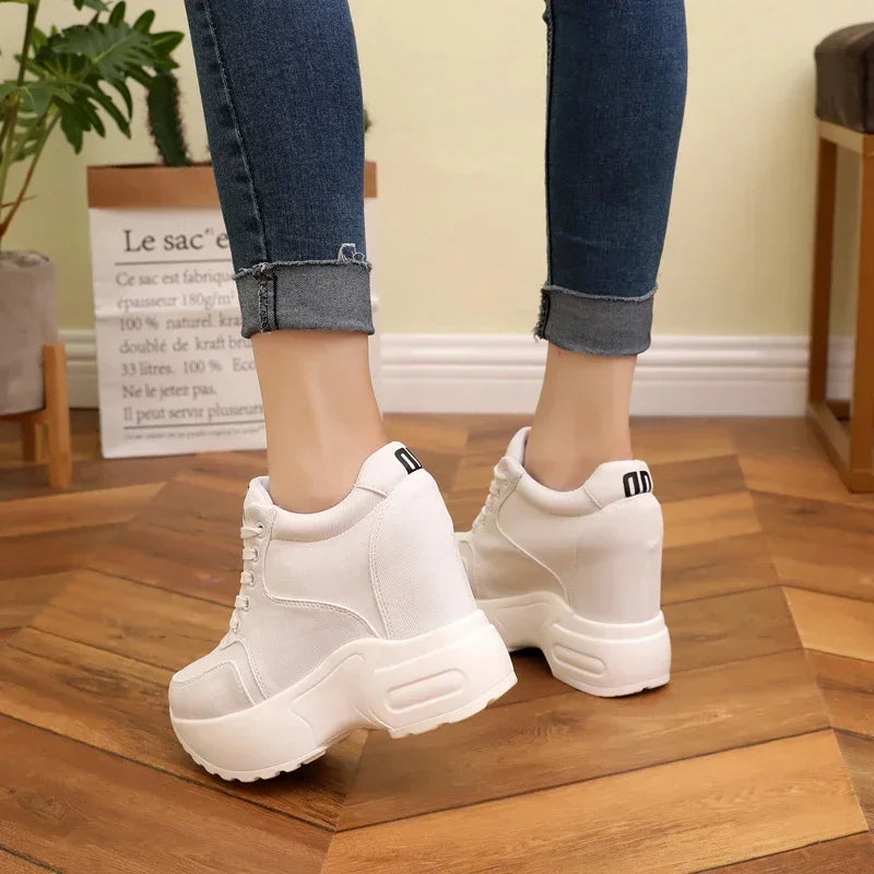 Pantofi sport cu platformă WGZNYN 187, respirabili - toc de 10 cm, plasă