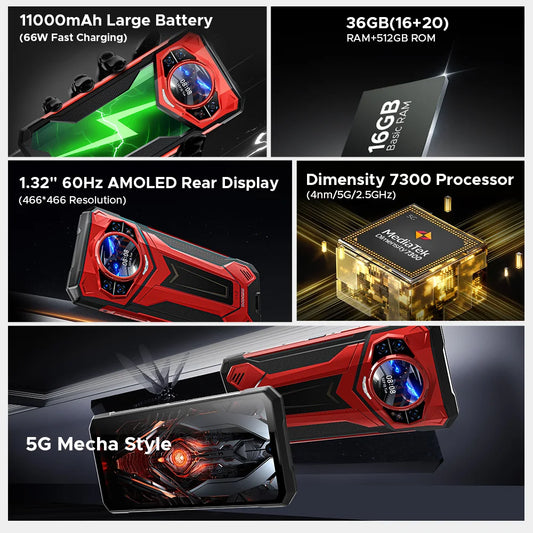 DOOGEE S200 Plus AI Outdoor-Smartphone - 11000mAh Akku 66W 6,72 Zoll