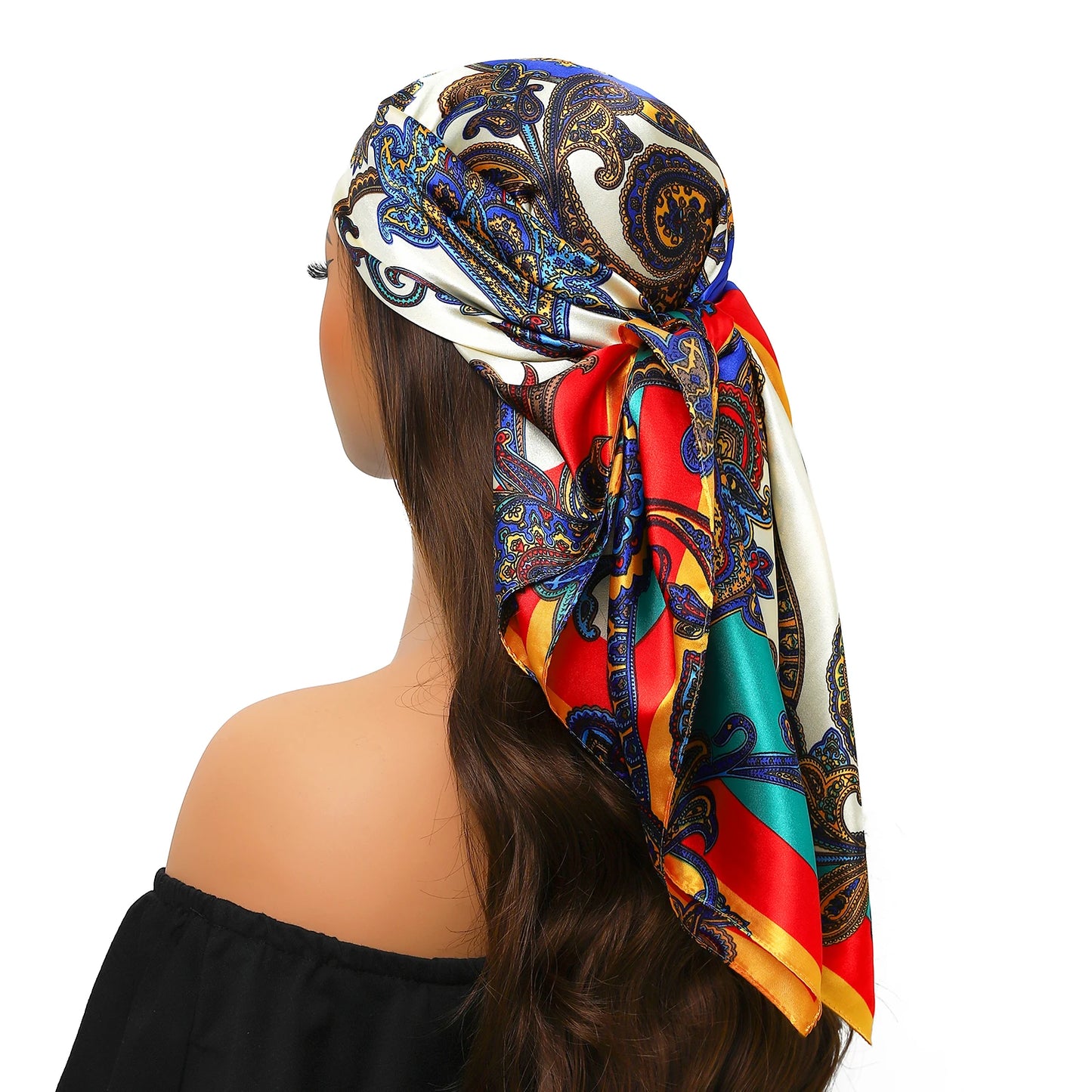 Kopf Foulard Seidenglanz - 90x90 cm Polyester weich