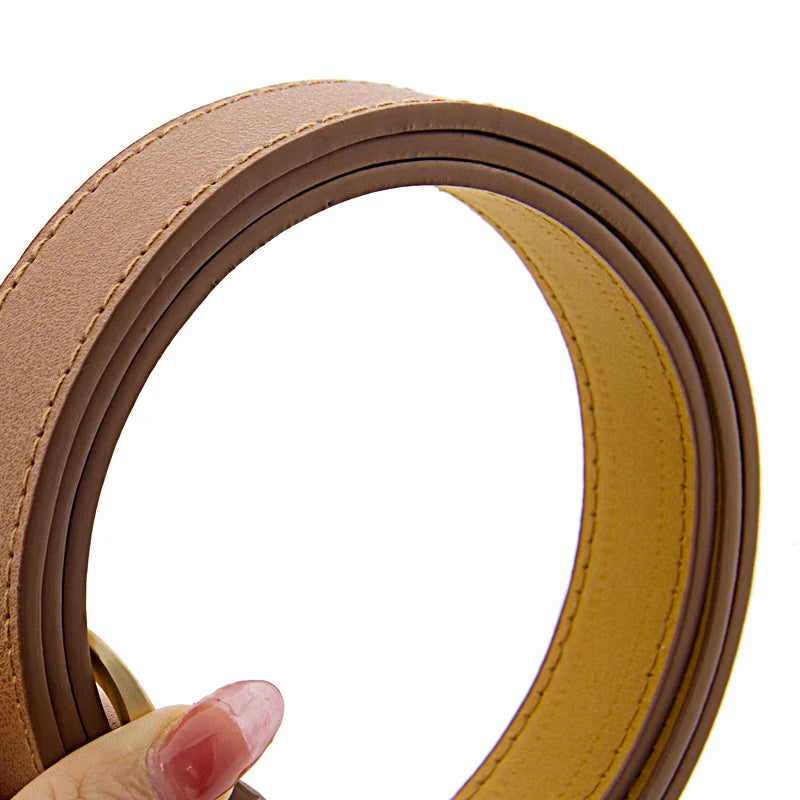 Five Colors Women's Belt Is Used For Jeans Waist Artificial Is  For Dresses Fashionable Gold Buttoned Pants