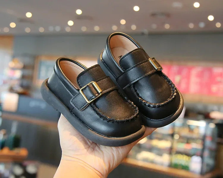 Jungen Casual Schuhe 2025 - Kleinkind Flache Loafer Slip-On - Frühling Herbst Runde Zehen Klassische Schnalle Hochzeit