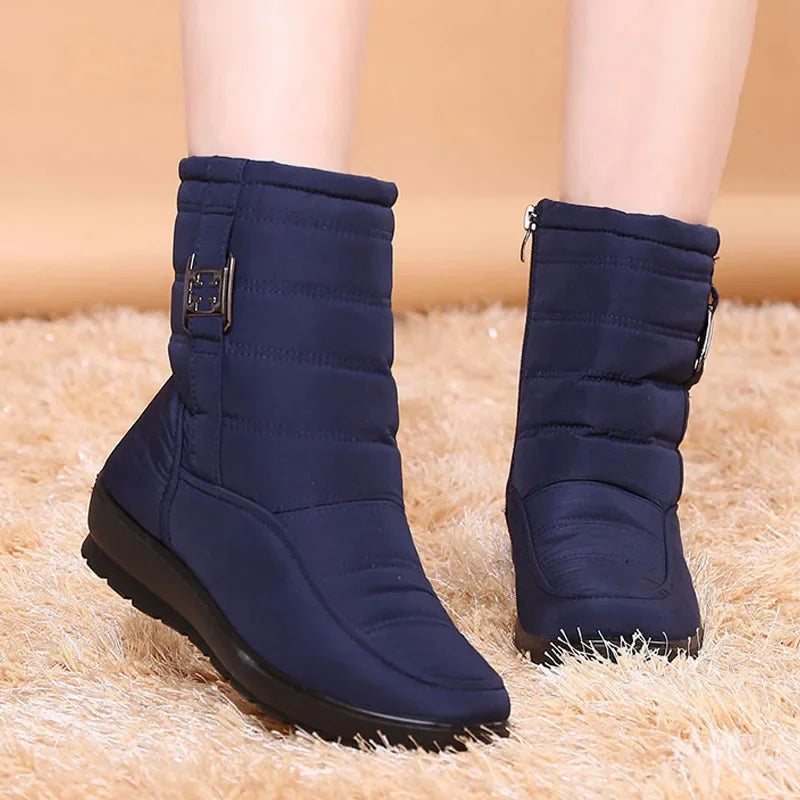 Waterproof Women Boots Winter Shoes Platform Wedge Snow Boots Comfort Thick Plush Warm Ankle Boots Female Mujer Sneakers Women