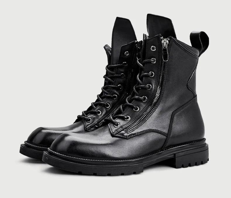 fashion luxury genuine leather designer british style handmade boots