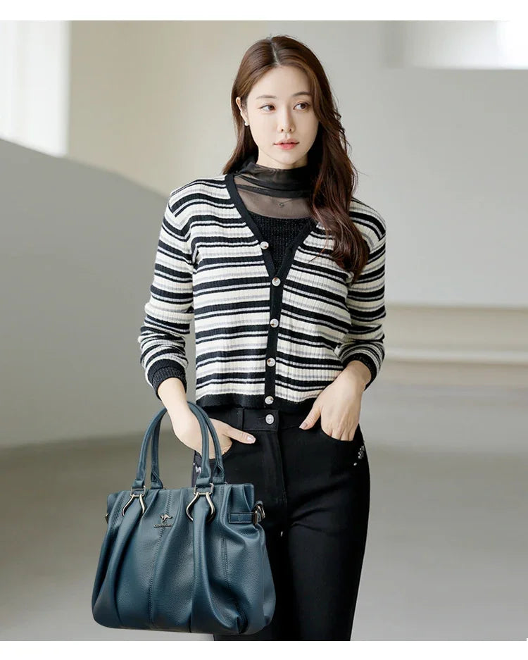 Genuine Brand Tote Bag Luxury Handbags for Women Mom Shoulder Crossbody Hand Bag Designer High Quality Soft Pu Leather Commuting