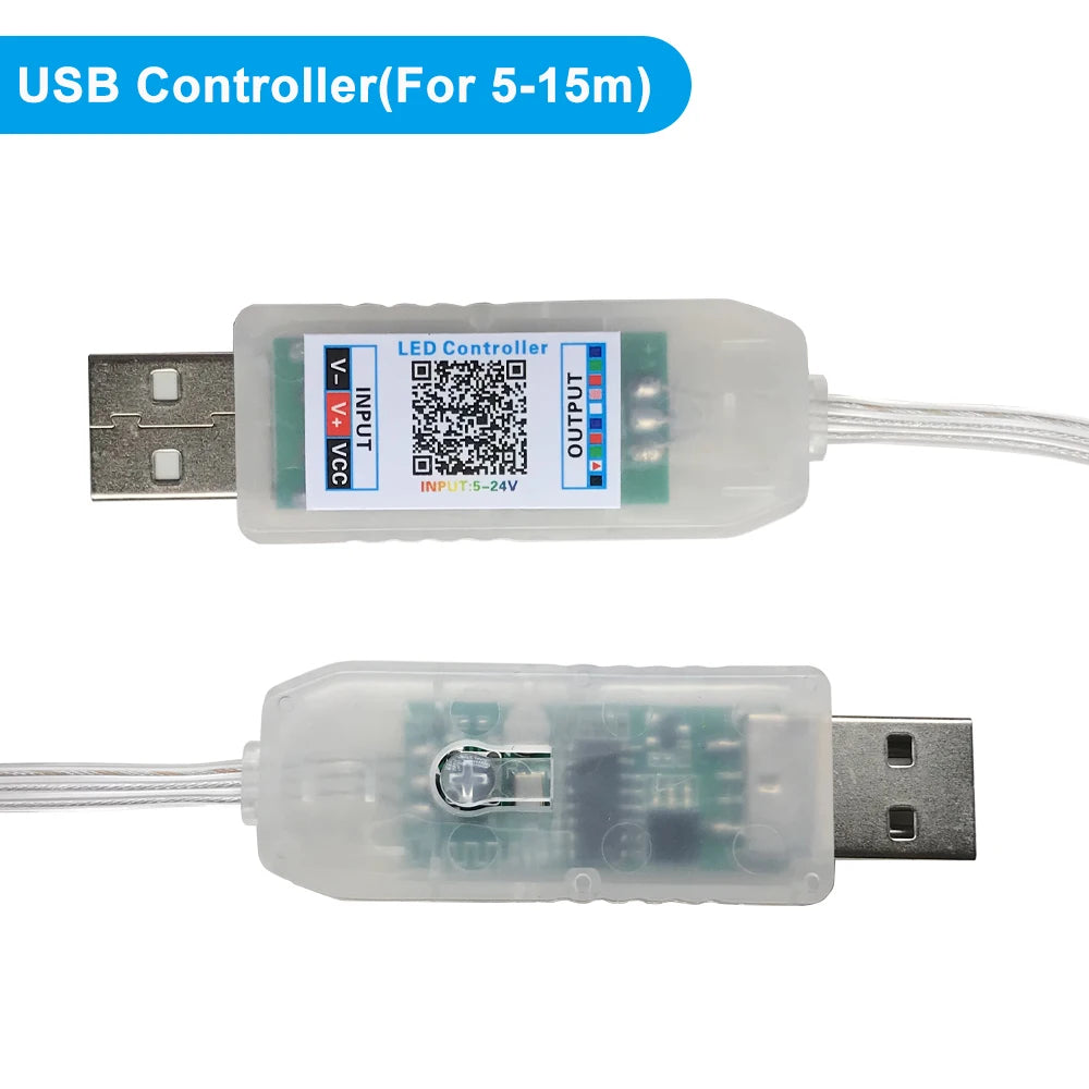 FUNZENXIN WS2812B RGBIC USB Strip BT-Musiksteuerung - 5V, Länge 5–15 m