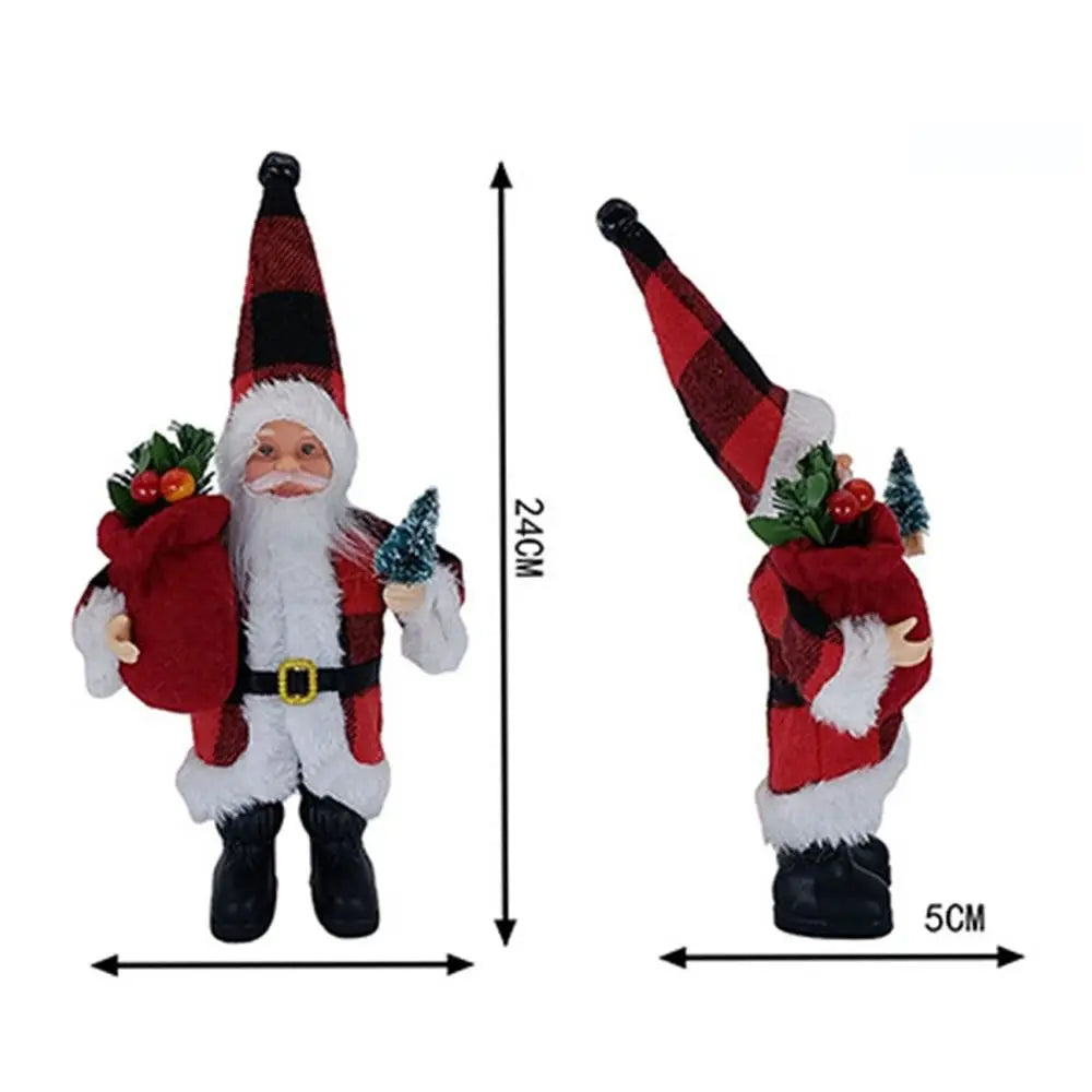 1pc Christmas Decoration Standing Santa Claus Statue Xmas Tree Oranments Hanging Pendants Desktop Adornment Party Supplies Gift