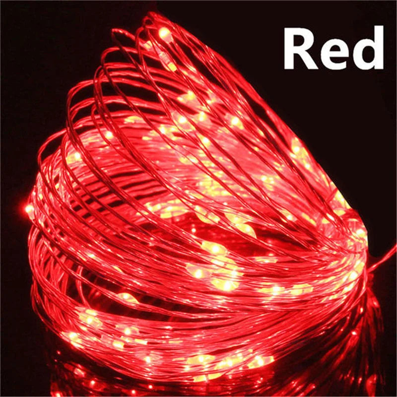 Łańcuch świetlny Acosh Neon Copper Wire – długość 20 m, 200 diod LED, 5 V DC