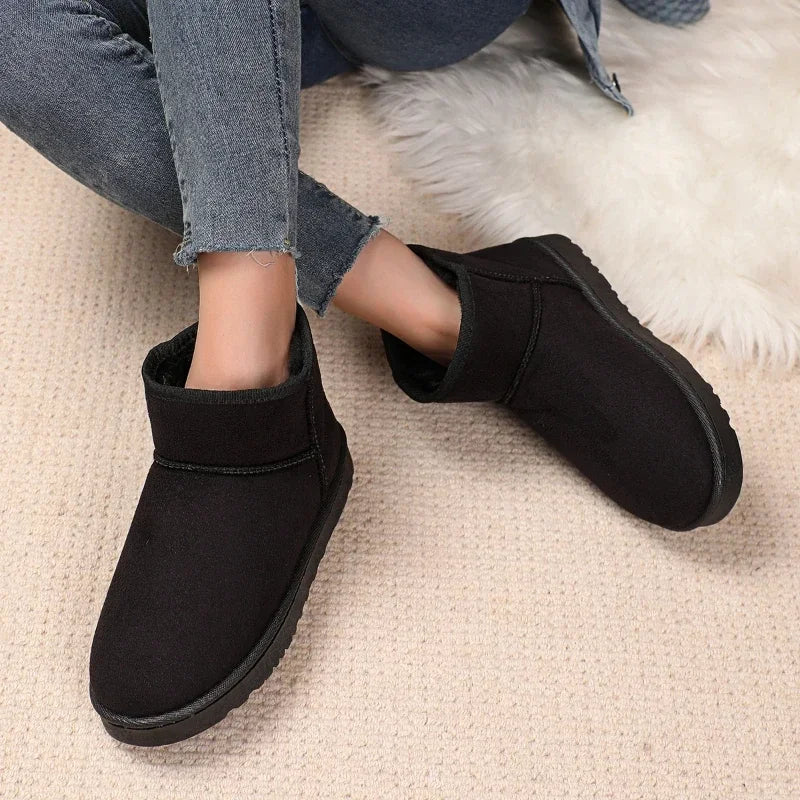 Cizme QRLQHY cu căptușeală groasă din fleece, iarnă - mărime EU 36-41, până la genunchi, toc plat