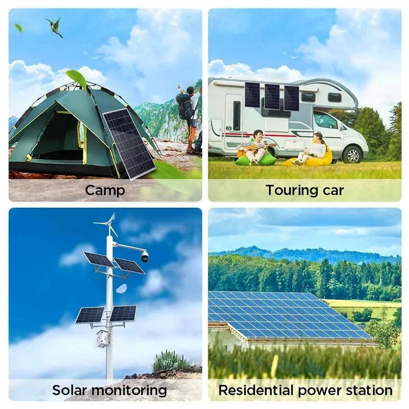 300W/600W Solarpanel-Kit Komplett 12V Polycrystallin USB-Strom Portable Outdoor Aufladbar Solarzelle Solargenerator