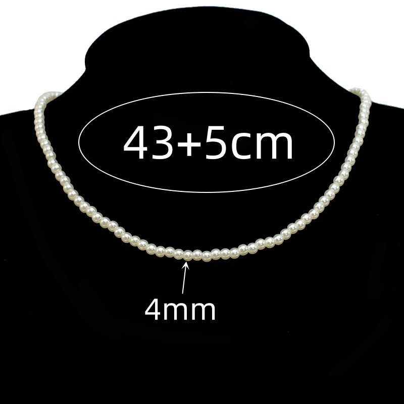 DAIZHEMEI GIFT Perlenkette Mit Anhänger - 42 5cm Beige
