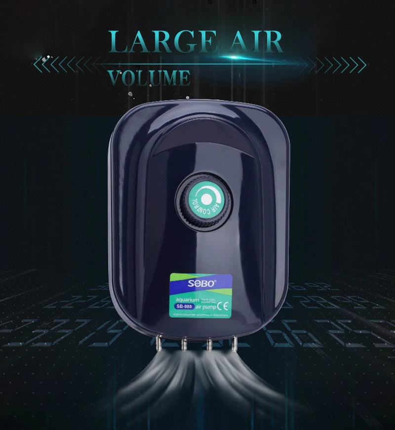 Pompă de aer silențioasă pentru acvariu TUNFAN SB988 - 12W, 220V, Ø0.5cm