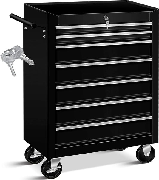 XIUWOM Werkstattwagen Abschließbarer Metall Werkzeugwagen - 7-Schubladen, 200 Kg by Golden Bridge Store