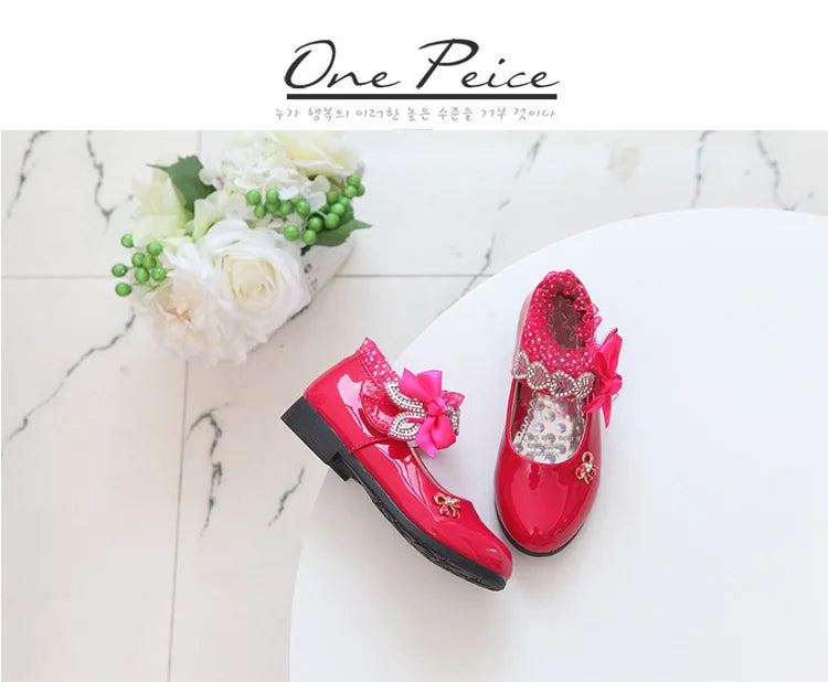 Mädchen Prinzessin Schuhe 2025 - Frühling Mode Lackleder Hochzeitsschuhe - Weiße Mary Janes Tanzschuhe Fee Dame