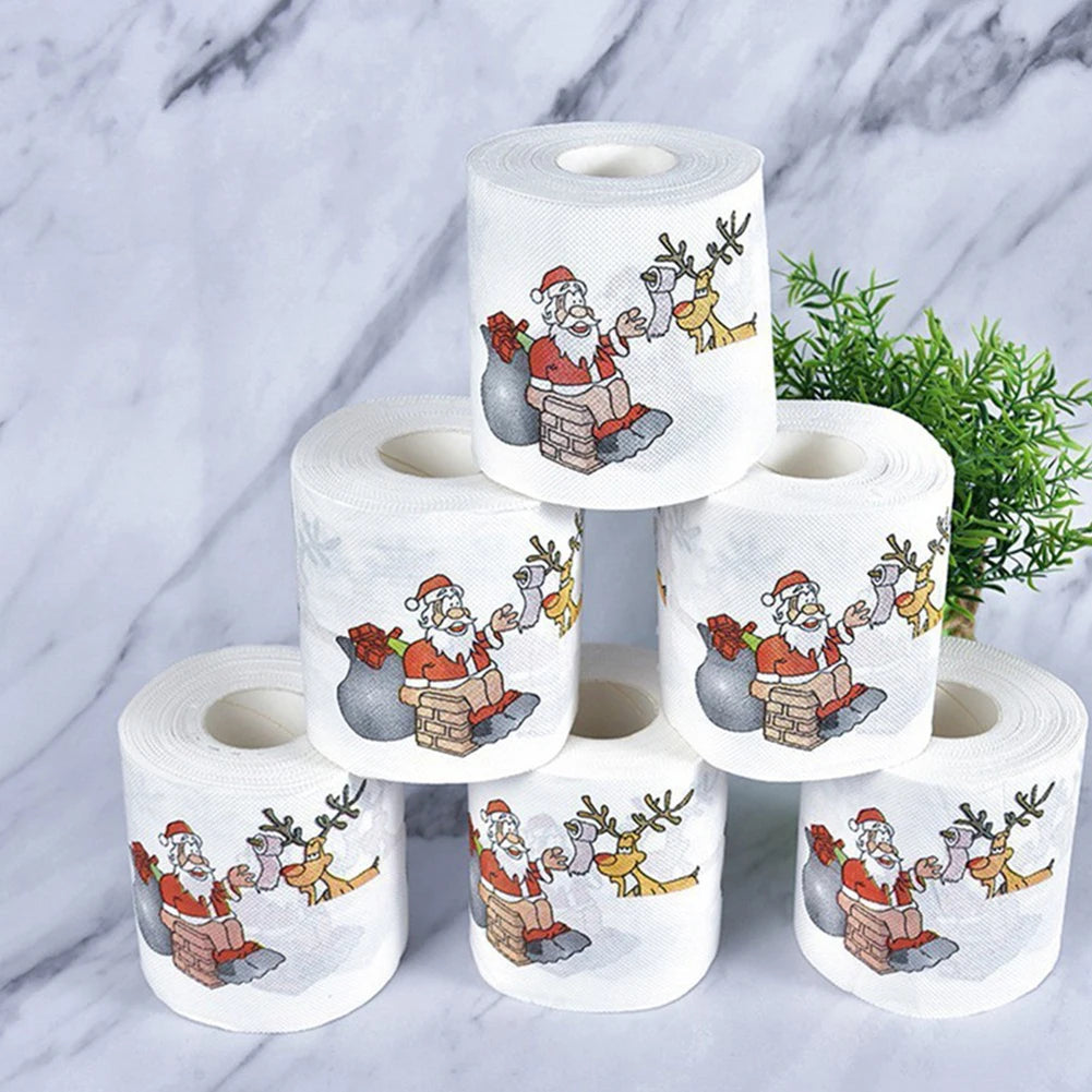 1 Pcs Christmas Santa Claus Bathroom Toilet Roll Merry Christmas Home Decoration 2024 Christmas Decoration New Year Ornaments