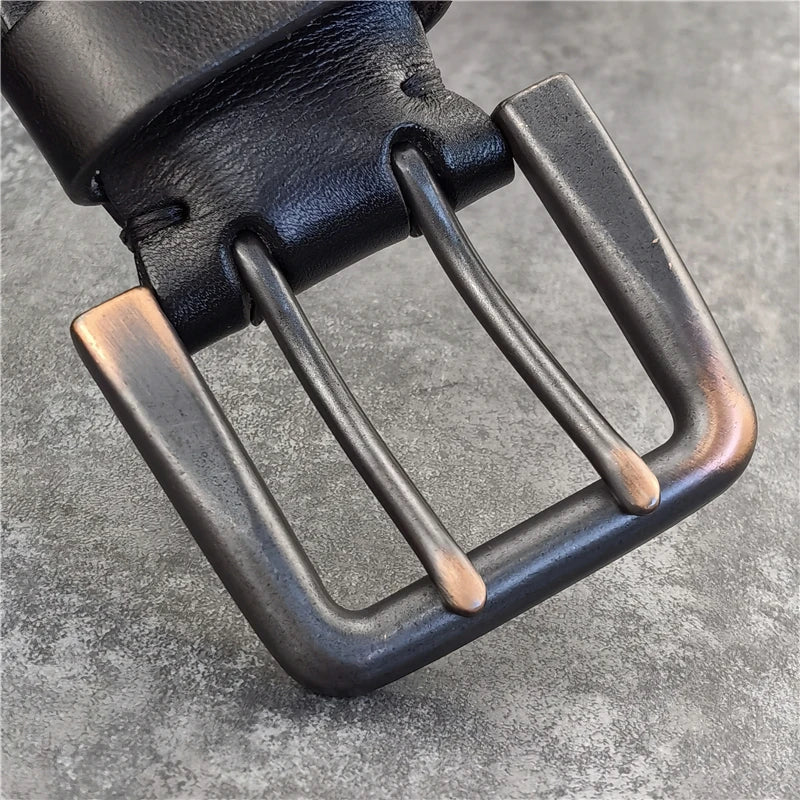 Herren Ledergürtel 2025 - Super Wide 4.2CM Luxury Thick Genuine Leather Double Buckle