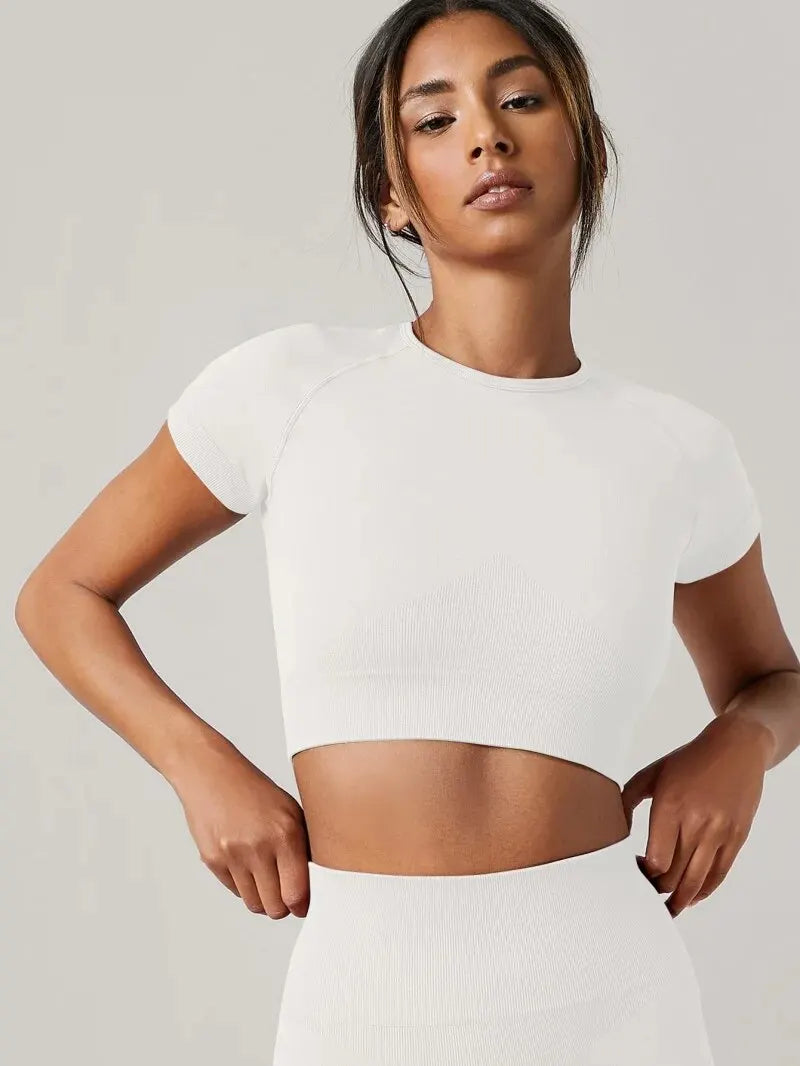 Yoga-Top 2025: Women Seamless Sport-T-Shirts - Fitness Active Collection