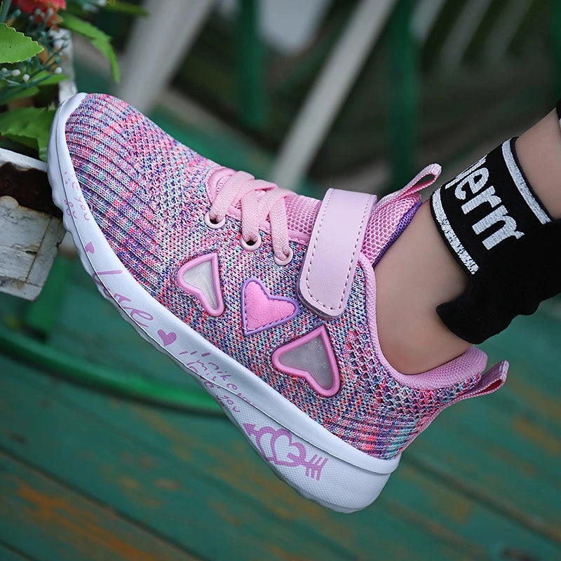 Mädchen Casual Schuhe 2025 - Leicht Mesh Sneakers Kinder Sommer - Frühling Herbst Tenis Süß Sport Cartoon Weiblich Laufen Socken Schuhe